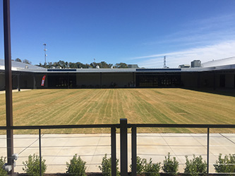 view of lawn in fair expo courtyard