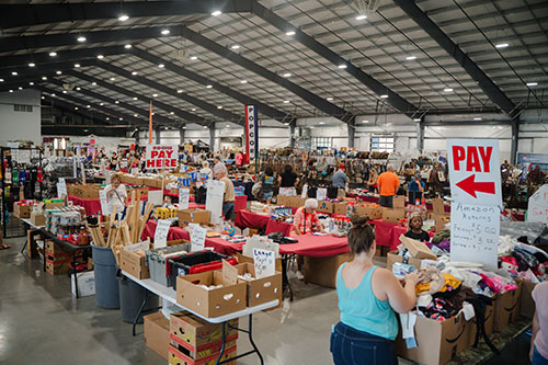 Wide view of Flea Market booths