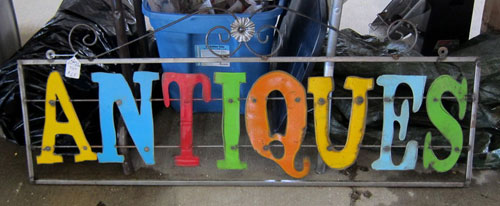 Antiques sign at Nashville Flea Market